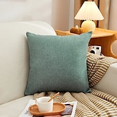 cheap Textured Throw Pillows-Decorative Toss Pillows Cotton Classic Solid Colored Warm Comfortable Pillow Case Cover Living Room Bedroom Sofa Cushion Cover Outdoor Cushion for Sofa Couch Bed Chair Pink Blue Sage Green Purple