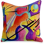 economico stile astratto-Fodera per cuscino 5 pezzi Morbida fodera per cuscino quadrata decorativa Fodera per cuscino Federa per cuscino in finto lino per divano camera da letto 45 x 45 cm (18 x 18 pollici) qualità superiore