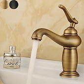 abordables Classiques-robinet de lavabo de salle de bain - robinets de bain monotrou classiques électroplaqués