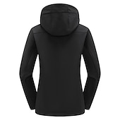 baratos Fleece &amp; Casacos 3 em 1-casaco feminino de caminhada softshell casaco com capuz casaco de lã de inverno impermeável exterior cor sólida térmica quente à prova de vento leve forro de lã casaco impermeável casaco de esqui escalada