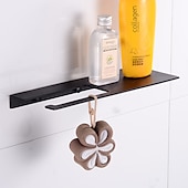 cheap Toilet Paper Holders-Stainless Steel Toilet Paper Holder New Design Tray Paper Roll Holder Bathroom Shelf Wall Mounted Matte Black 1pc