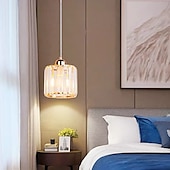 cheap Island Lights-14 cm LED Pendant Light Lantern Desgin Crystal Modern Bedside Light Dining Room Restaurant Bar Metal Painted Finishes 110-120V 220-240V