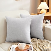 cheap Textured Throw Pillows-Decorative Toss Pillows Cotton Classic Solid Colored Warm Comfortable Pillow Case Cover Living Room Bedroom Sofa Cushion Cover Outdoor Cushion for Sofa Couch Bed Chair Pink Blue Sage Green Purple