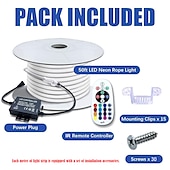 abordables Bandes lumineuses étanches-lumières de bande rgb led multi longueur changement de couleur dimmable fée noël 5050 guirlandes 60led ip65 lumières de corde extérieure intérieure étanche avec éclairage à bande led à distance 8x16mm