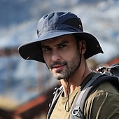 economico Copricapo da esterno-Cappello Per uomo Cappello da sole Cappello a secchiello Cappello da escursionismo Antivento Traspirante Asciugatura Rapida per Pesca Arrampicata Spiaggia Tinta unica Seta Estate Primavera Autunno