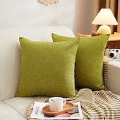 cheap Textured Throw Pillows-Decorative Toss Pillows Cotton Classic Solid Colored Warm Comfortable Pillow Case Cover Living Room Bedroom Sofa Cushion Cover Outdoor Cushion for Sofa Couch Bed Chair Pink Blue Sage Green Purple
