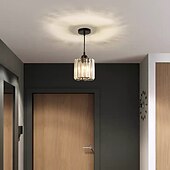 cheap Island Lights-14 cm LED Pendant Light Lantern Desgin Crystal Modern Bedside Light Dining Room Restaurant Bar Metal Painted Finishes 110-120V 220-240V