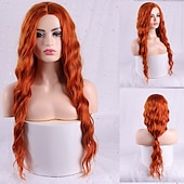 voordelige Synthetische pruiken-Synthetische pruiken Body Golf Middelste stuk Machinegemaakt Pruik Roze Lang A1 A2 A3 A4 A5 Synthetisch haar Dames Klassiek Modieus Roze Rood / Alledaagse kleding