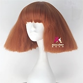 abordables Perruques de fête-perruque synthétique lady gaga perruque courte droite marron foncé gris argenté blond foncé rose vert cheveux synthétiques 12 pouces femmes confortables duveteuses rouge rose perruques de carnaval