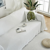 preiswerte Sofadecke-Sofabezug Sofadecke einfarbig Couchbezug Couchschutz Sofaüberwurf waschbar für Sessel/Wohnzimmer/3 Sitzer/4 Sitzer/L-Form Sofa moderne geprägte Polyester/Baumwoll-Mischung Überzüge