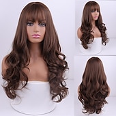 voordelige Synthetische pruiken-Synthetische pruiken Body Golf Middelste stuk Machinegemaakt Pruik Roze Lang A1 A2 A3 A4 A5 Synthetisch haar Dames Klassiek Modieus Roze Rood / Alledaagse kleding