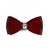 cheap Dinner Party-Men&#039;s Basic Bow Tie Patchwork Homecoming Tie Black Wine Red 2023
