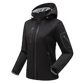 baratos Fleece &amp; Casacos 3 em 1-casaco feminino de caminhada softshell casaco com capuz casaco de lã de inverno impermeável exterior cor sólida térmica quente à prova de vento leve forro de lã casaco impermeável casaco de esqui escalada
