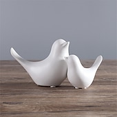 preiswerte Statuen-1 Stück Keramik-Vogel-Kleintier-Statuen, Heimdekoration, moderner Stil, dekorative Ornamente für Wohnzimmer, Schlafzimmer, Büro-Desktop, Schränke