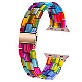 cheap Apple Watch Bands-Smart Watch Band for Apple iWatch Sreies 8 7 6 5 4 3 2 1 SE Ultra 49mm 45mm 44mm 42mm 41mm 40mm 38mm Resin Smartwatch Strap Women Bracelet Stainless Steel Buckle Jewelry Bracelet Replacement