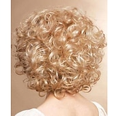 voordelige oudere pruik-roaring 20s pruik synthetische pruik krullend krullend pruik kort blond synthetisch haar vrouwen blond