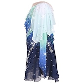 ieftine Rochii de patinaj artistic-Rochie de Patinaj Artistic Pentru femei Fete Πατινάζ στο πάγο Rochii Albstru+Verde Negru Peteci Strălucire Plasă Spandex Înaltă Elasticitate Antrenament Competiție Ținută Patinaj Confecționat Manual