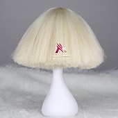 abordables Perruques de fête-perruque synthétique lady gaga perruque courte droite marron foncé gris argenté blond foncé rose vert cheveux synthétiques 12 pouces femmes confortables duveteuses rouge rose perruques de carnaval