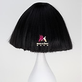 abordables Perruques de fête-perruque synthétique lady gaga perruque courte droite marron foncé gris argenté blond foncé rose vert cheveux synthétiques 12 pouces femmes confortables duveteuses rouge rose perruques de carnaval