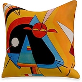 economico stile astratto-Fodera per cuscino 5 pezzi Morbida fodera per cuscino quadrata decorativa Fodera per cuscino Federa per cuscino in finto lino per divano camera da letto 45 x 45 cm (18 x 18 pollici) qualità superiore