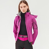 baratos Fleece &amp; Casacos 3 em 1-casaco feminino de caminhada softshell casaco com capuz casaco de lã de inverno impermeável exterior cor sólida térmica quente à prova de vento leve forro de lã casaco impermeável casaco de esqui escalada
