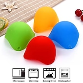 cheap Egg Acc-4pcs Set Silicone Egg Poacher Cook Poach Pods Pan Mould Kitchen Tool Baking Poached Cup