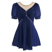 levne Šaty na krasobruslení-Šaty na bruslení Dámské Buz Pateni Šaty Narůžovělá Fialová Bílá / bílá Síťka Spandex Volnočasové sporty Trénink Soutěž Bruslařské oblečení Ručně vyrobeno Krátký rukáv Brusle / Štras
