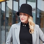 levne party klobouky-klobouky vlněný/bavlněný kbelík klobouk s volným kloboukem ležérní kentucky derby koktejlový královský klobouk s čistou barvou čelenka pokrývka hlavy