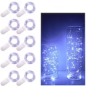 abordables Lumières de Noël-Guirlande lumineuse élégante à 10 LED pour réception de mariage, 1 m, 10 LED, fil de cuivre, alimentée par batterie, pour Noël, fête, mariage, décoration de la maison, sans batterie