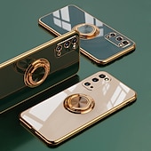 cheap Samsung Cases-Phone Case For Samsung Galaxy S24 S23 S22 S21 S20 Plus Ultra A14 A72 Note 20 Ultra A53 A32 A52 S25 Ultra Back Cover Fashion Plating Ring Holder Solid Colored TPU