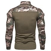 billiga Blast-Herr Stridskjorta Jakt-T-shirt med kamouflagemönster Taktisk militärskjorta Kamouflage Långärmad Utomhus Vår Höst Snabb tork Svettavvisande Bekväm Andningsfunktion Överdelar Polyester Camping