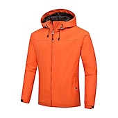 abordables chaqueta deportiva-Hombre Chaqueta al aire libre Chaqueta Softshell Chaqueta de transición Chaqueta para lluvia Entrenamiento Deporte Impermeable Cortavientos Bolsillo Correa Otoño Invierno Color sólido Casual Estilo