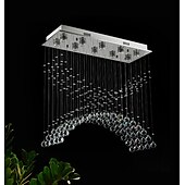 tanie Żyrandole-10 świateł 80 cm Unikalny wzór Figury geometryczne Pojedynczy projekt Żyrandol Metal Wielowarstwowy Styl artystyczny Styl nowoczesny Chrom Artystyczny Nowoczesny 110-120V 220-240V