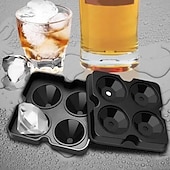 billiga Isverktyg-4 rutnät diamant isbit bricka återanvändbara isbitar tillverkare silikon glassformar form choklad mögel whisky party bar verktyg