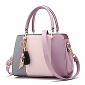 economico Borsette e borse tote-borsa a mano colorblock alla moda da donna con ciondolo a forma di gatto, perfetta per l&#039;uso quotidiano e le uscite informali
