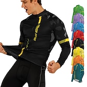 tanie Męskie koszulki-Męskie Koszulka rowerowa Geometryczny Niejednolita całość Wzory Długi rękaw Rower Dżersej Top z 3 tylnymi kieszeniami Kolarstwo górskie Kolarstwie szosowym Keep Warm Odporny na UV Kolarstwo Szybkie