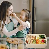 Недорогие Хранение на кухне-ланч бокс бенто 1,1 л ланч бокс приготовление еды для детей дети взрослые с ложкой и вилкой прочные термостойкие герметичные материалы, не содержащие bpa и безопасные для пищевых продуктов