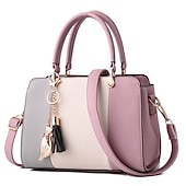 economico Borsette e borse tote-borsa a mano colorblock alla moda da donna con ciondolo a forma di gatto, perfetta per l&#039;uso quotidiano e le uscite informali