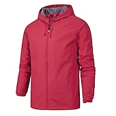 abordables chaqueta deportiva-Hombre Chaqueta al aire libre Chaqueta Softshell Chaqueta de transición Chaqueta para lluvia Entrenamiento Deporte Impermeable Cortavientos Bolsillo Correa Otoño Invierno Color sólido Casual Estilo