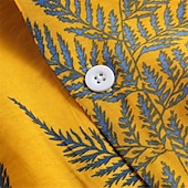 abordables Plantes tropicales-Homme Feuille de palmier Plantes tropicales Chemise Chemise hawaïenne Chemise Camp Manche Courte Chemise Col Col rabattu Mode Hawaïen Design Extérieur Vacances Plein Air Jaune Rose Claire Vert Print