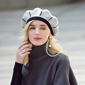 abordables Chapeaux de Fête-Chapeau béret en acrylique/coton et poils de lapin, style décontracté, style Kentucky Derby, Melbourne Cup, avec coiffe rayée