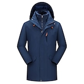 baratos Casacos Leves, Polares &amp; Caminhada-Mulheres Casaco com capuz Jaquetas 3-em-1 Jaqueta de Esqui Inverno Ao ar livre Térmico / Quente Prova-de-Água A Prova de Vento Respirável Casacos Anoraques Trench Coat Esqui Acampar e Caminhar Pesca