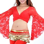cheap Belly Dancewear-Belly Dance Top Lace Women&#039;s Performance Training Long Sleeve Lace