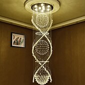 economico Lampadari-9-Light 60 cm Design unico Forme geometriche Lampadari Metallo Multistrato Artistico Moderno Cromo LED Moderno 110-120V 220-240V