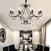 baratos Candeeiros de Lustre-82 cm Design de lanterna Lustres Metal Acabamentos Pintados Moderno 110-120V 220-240V