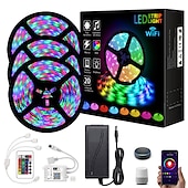 preiswerte Fernbedienung-smart rgb led strip light app control 15m 49ft 2835 smd 810 leds ir 24 key controller funktioniert mit alexa google 12v 3a adapter kit