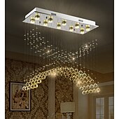 tanie Żyrandole-10 świateł 80 cm Unikalny wzór Figury geometryczne Pojedynczy projekt Żyrandol Metal Wielowarstwowy Styl artystyczny Styl nowoczesny Chrom Artystyczny Nowoczesny 110-120V 220-240V