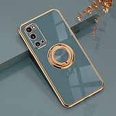 cheap Samsung Cases-Phone Case For Samsung Galaxy S24 S23 S22 S21 S20 Plus Ultra A14 A72 Note 20 Ultra A53 A32 A52 S25 Ultra Back Cover Fashion Plating Ring Holder Solid Colored TPU