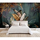 cheap Wallpaper-Mural Wallpaper Wall Sticker Covering Print Peel and Stick Removable Tropical Palm Leaf Canvas Home Décor