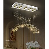 tanie Żyrandole-10 świateł 80 cm Unikalny wzór Figury geometryczne Pojedynczy projekt Żyrandol Metal Wielowarstwowy Styl artystyczny Styl nowoczesny Chrom Artystyczny Nowoczesny 110-120V 220-240V